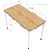 Bàn làm việc 140x60cm gỗ cao su chân sắt lắp hệ CONE II HBCN028